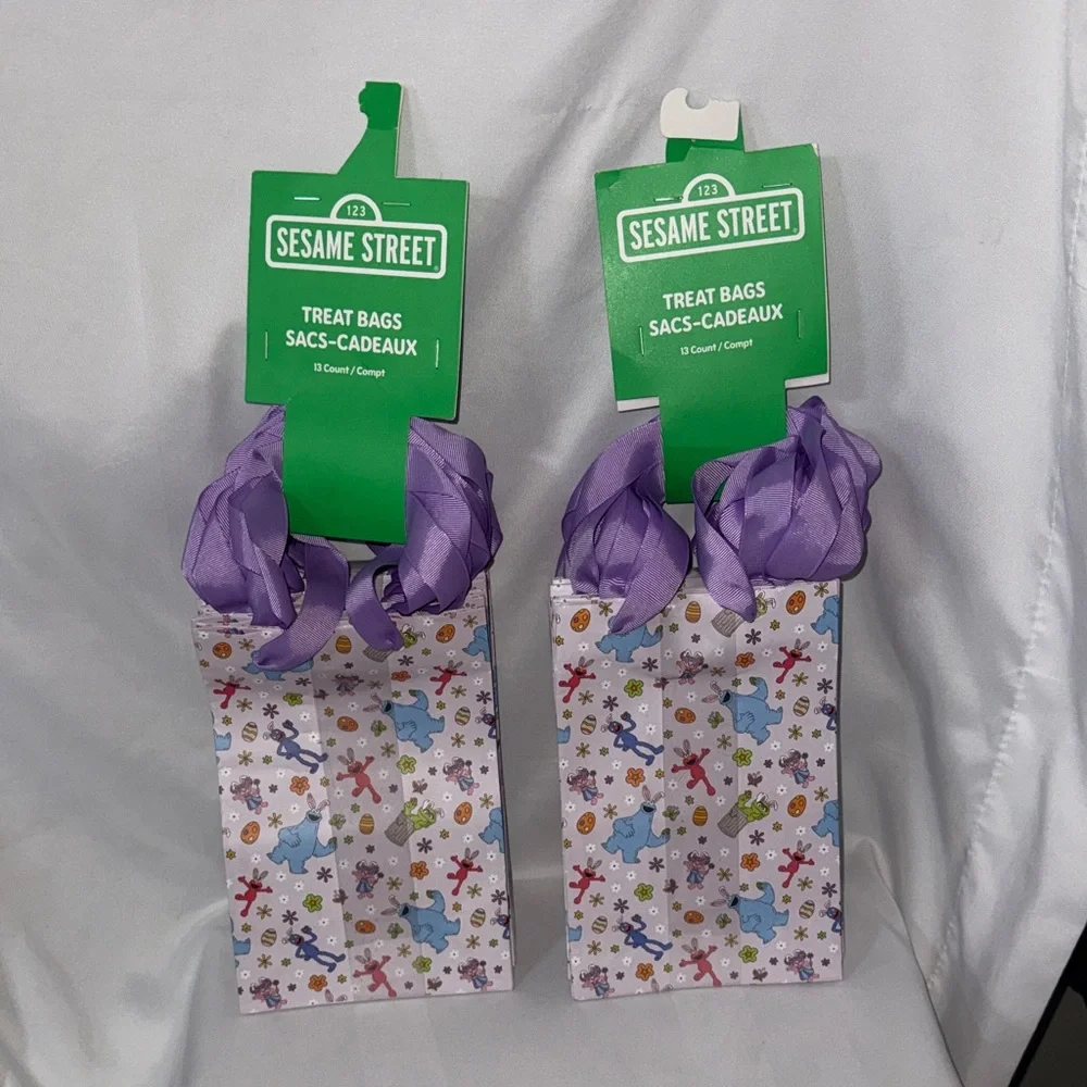 Bundle of 2 Sets of 13 Sesame Street Easter Treat Bags Lavender Party Favors